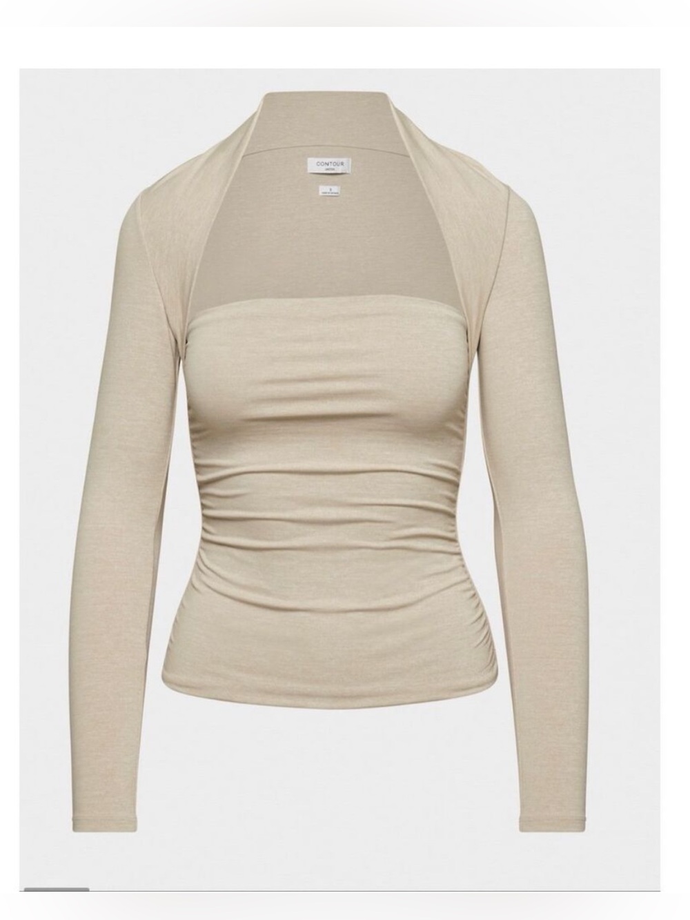 Aritzia Contour Flourish Longsleeve Top Beige Size Small
